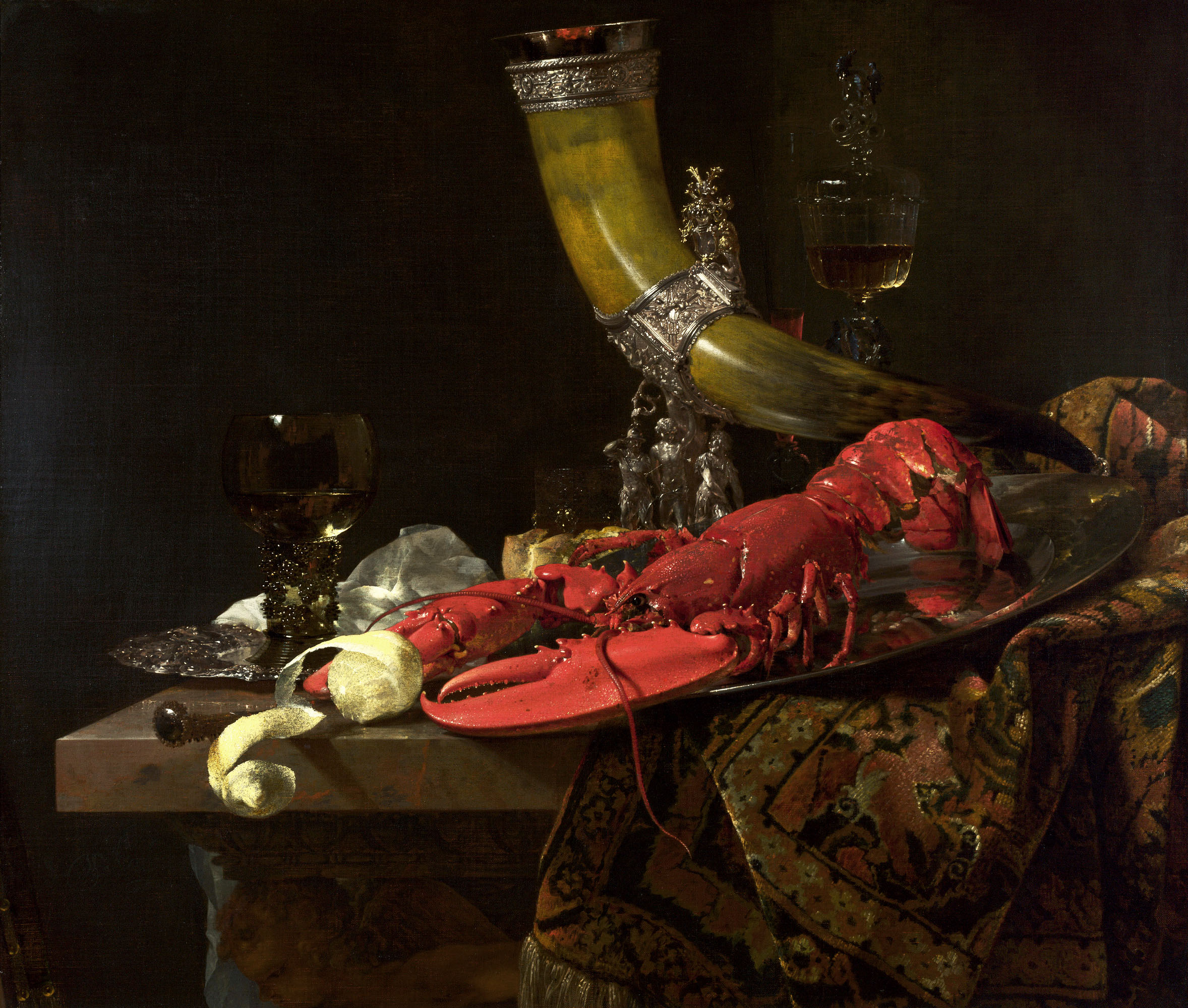 Willem_Kalf_Still_Life_with_Drinking-Horn_c._1653_oil_on_canvas_National_Gallery-UK-fisheries